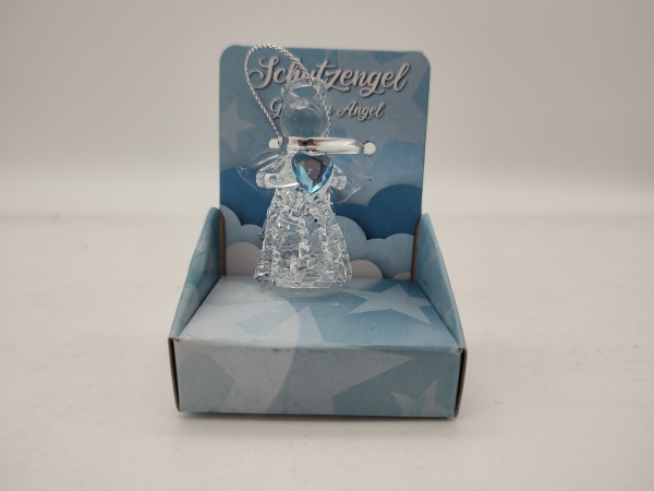 Glass angel with birthstone - March